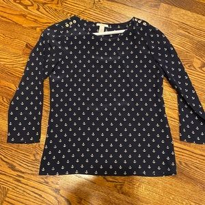 Silk JCrew anchor top